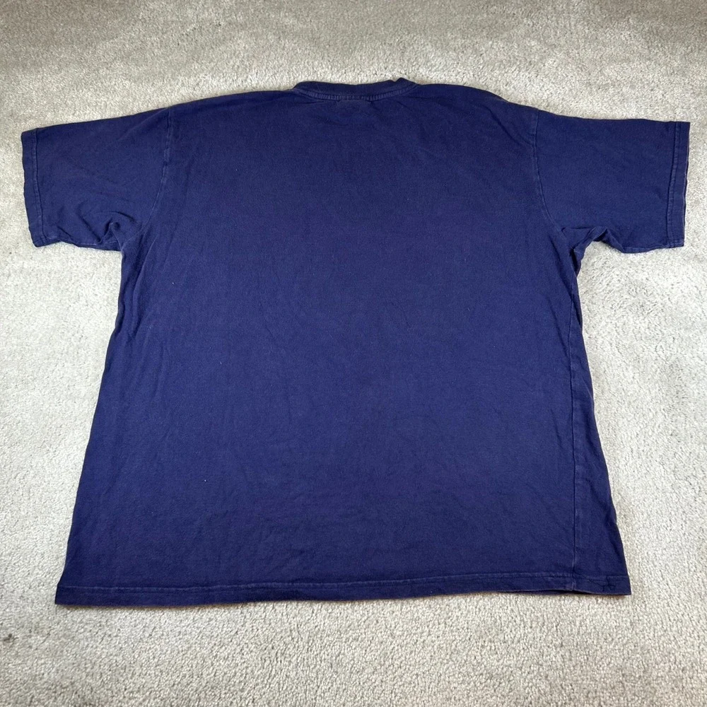 Vintage Adidas Graphic Tee Mens L Navy Blue Short Sleeve Logo Sportswear T-Shirt